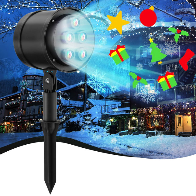 Ziemassvētku gaismas projektors, 5 LED, iekštelpām/ārtelpām, melns