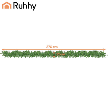 Christmas Tree Garland, 270cm PVC, Flexible & Durable