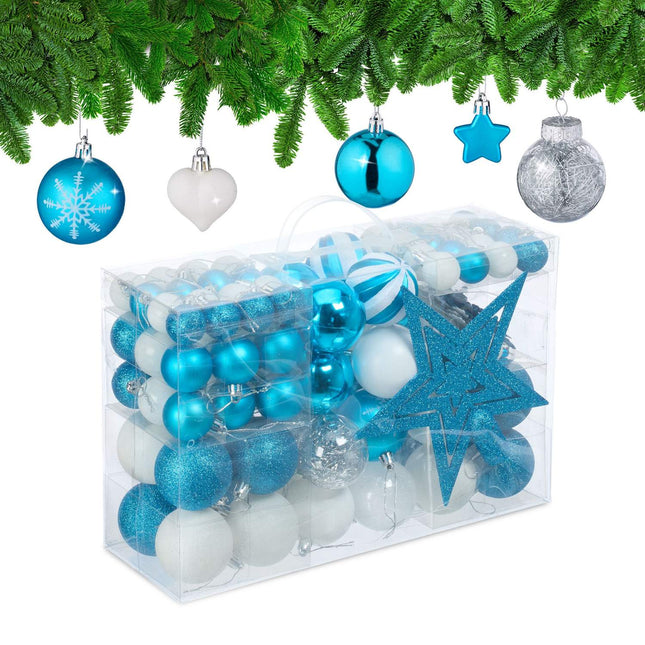 Ziemassvētku eglītes rotājumu komplekts, 101 plastmasas bumbiņa