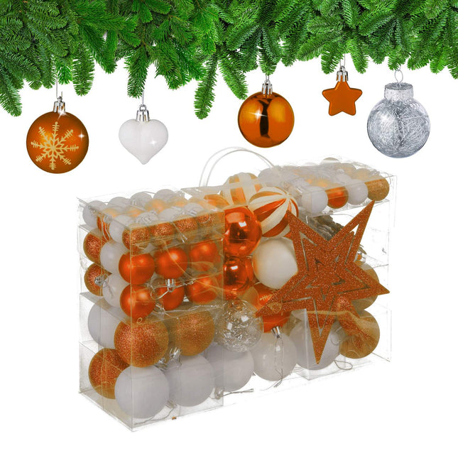 Ziemassvētku eglītes rotājumu komplekts, 101 plastmasas bumbiņa