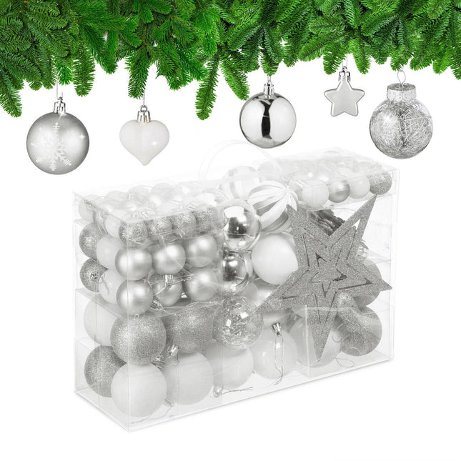 Ziemassvētku eglītes rotājumu komplekts, 101 plastmasas bumbiņa
