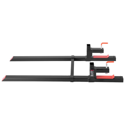 Clamp-On Pallet Forks 60 In, 2000 lb, Stabilizer Bar