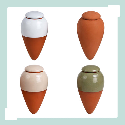 Clay Watering Cones with Lids, 350ml, Set of 4