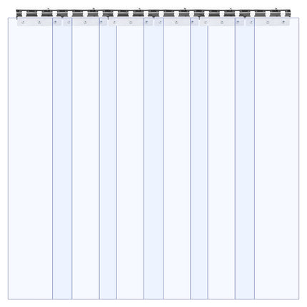 Clear PVC Strip Curtain, 0.9 x 2.1 m, 6-Pack, 2 mm