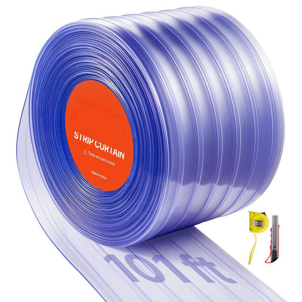 Clear PVC Strip Curtain Roll, 101 ft x 12 in, 3 mm