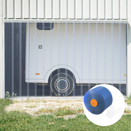 Clear PVC Strip Door Curtain Roll, 82 ft x 8 in