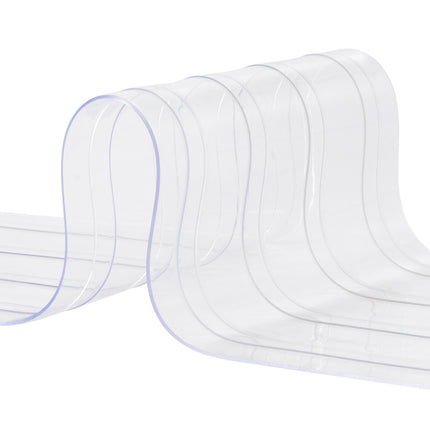Clear Ribbed PVC Strip Curtain Roll, 100 Ft x 12 In