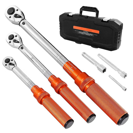 Click Torque Wrench Set, 3-Piece 1/4-1/2 Drive, ±3%