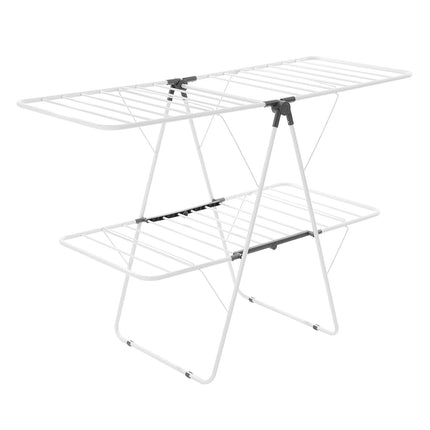Clothes Drying Rack, 2-Tier Foldable, 31 Rods, Sock Clips