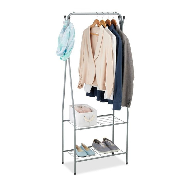 Clothes hanger with 2 shelves