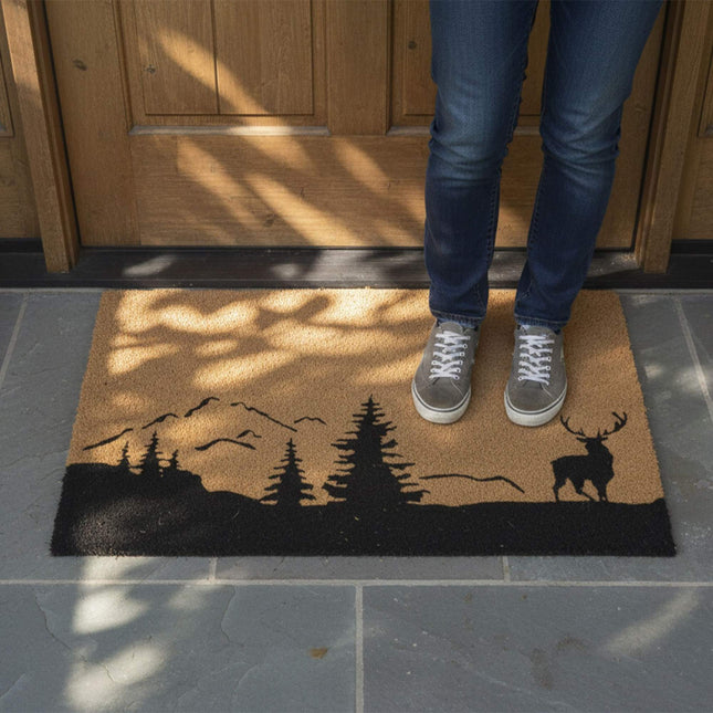 Kokosriekstu durvju paklājiņš, 80x50 cm, neslīdošs, laikapstākļiem izturīgs