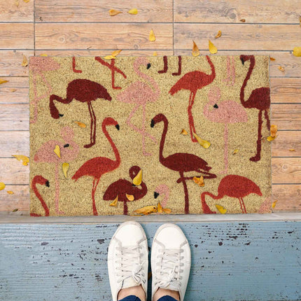 Kokosšķiedras paklājiņš ar flamingo