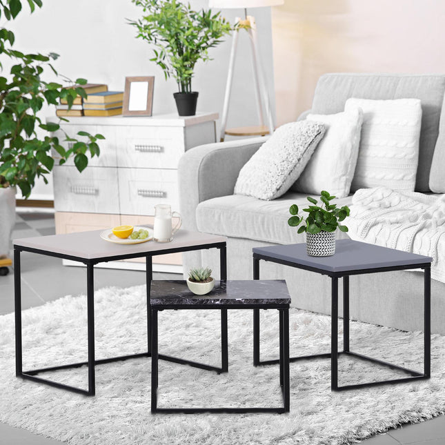 Kafijas galdiņš Moderns sānu galdiņš Kafijas galdiņš ar metāla pamatni, MDF, 3 krāsās