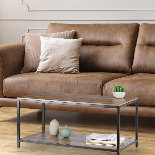 Coffee table with metal frame