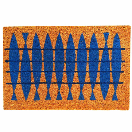 Kokosšķiedras paklājiņš ar motīvu, 60x40 cm, neslīdošs pamatnes materiāls