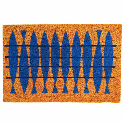 Kokosšķiedras paklājiņš ar motīvu, 60x40 cm, neslīdošs pamatnes materiāls