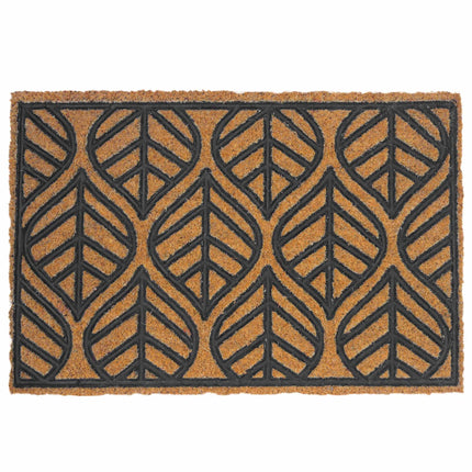 Kokosšķiedras un PVC durvju paklājiņš, 60 x 40 cm, dabīgs un melns