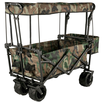 Collapsible Wagon Cart, Removable Canopy, 220 lb, All-Terrain Wheels