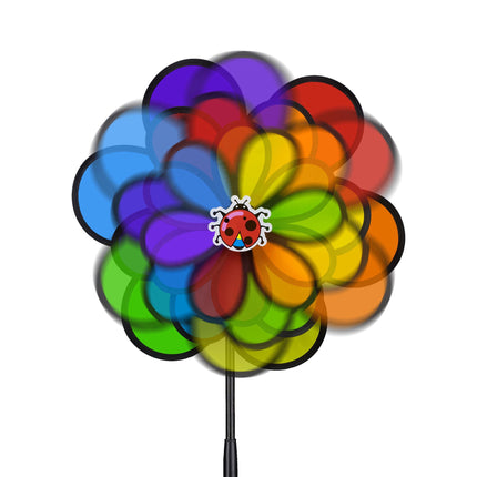 Colourful flower wind spinner