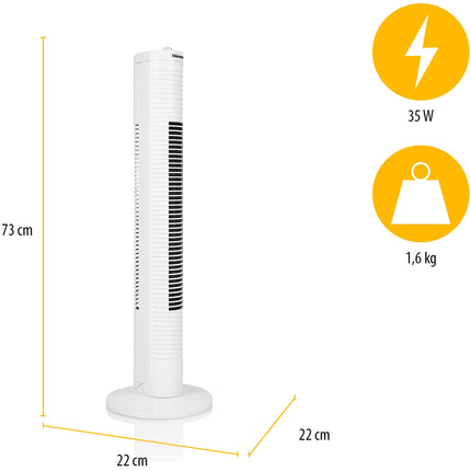 Column fan with timer