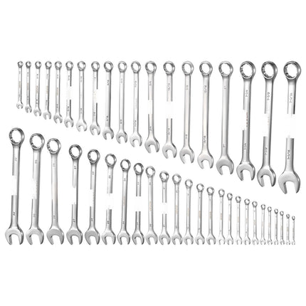 Combination Wrench Set, 44-Piece SAE/Metric, Roll-Up Pouch