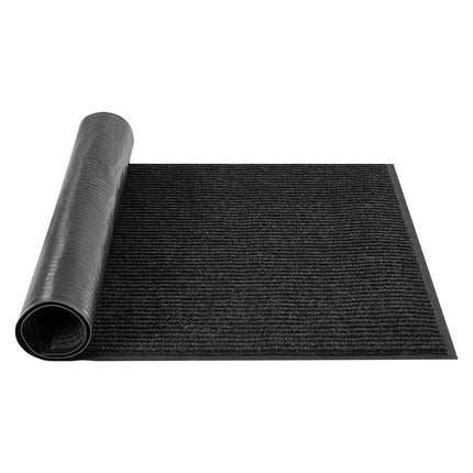 Commercial Door Mat 5 x 3 ft, Grey, Non-Slip PVC Backing