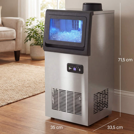 Komerciālais ledus automāts, 45 kg/dienā, nerūsējošais tērauds, brīvi stāvošs