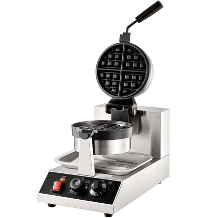 Commercial Round Waffle Maker, 1300W Rotating Nonstick 220V