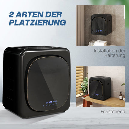 Kompakts 4 kg ventilācijas žāvētājs ar UV sterilizāciju, melns