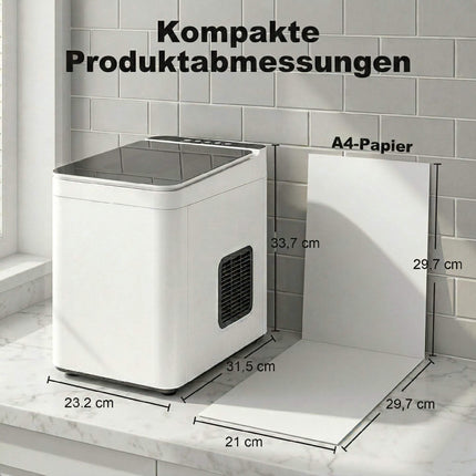 Kompakts ledus automāts, pašattīrošs, 1,5 l tvertne, balts