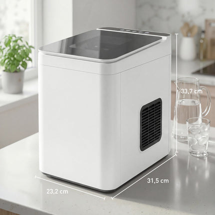 Kompakts ledus automāts, pašattīrošs, 1,5 l tvertne, balts