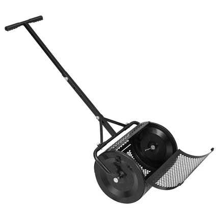 Compost Spreader 42 cm, Adjustable Handle Steel Roller