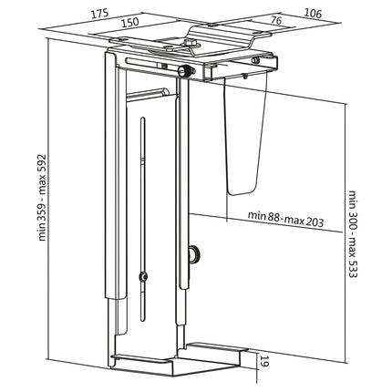 Computer holder Table/wall adjustable