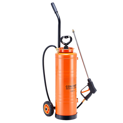 Concrete Sprayer, 17L 304 Stainless, Cart, 1.2–3m Hose
