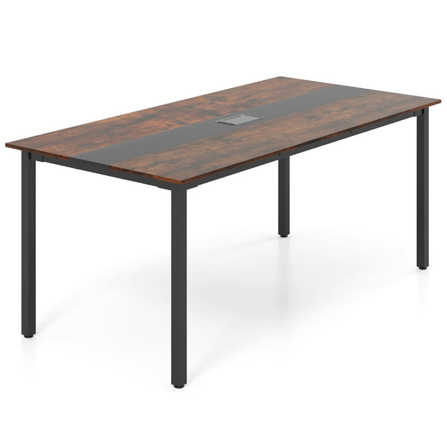 Konferenču galds 180x90 cm 8-10 personām, kabeļu sistēma