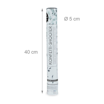 Konfeti lielgabals 40 cm sudraba krāsā