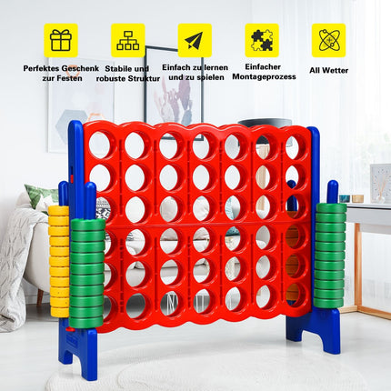 "Connect Four Game 4 Wins" galda spēle "Chetri in a Row Game" ar 42 Jumbo gredzeniem