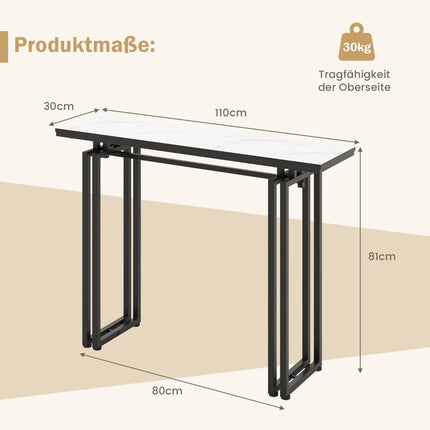Konsoles galdiņš, mākslīgā marmora virsma, metāla rāmis, 110 cm