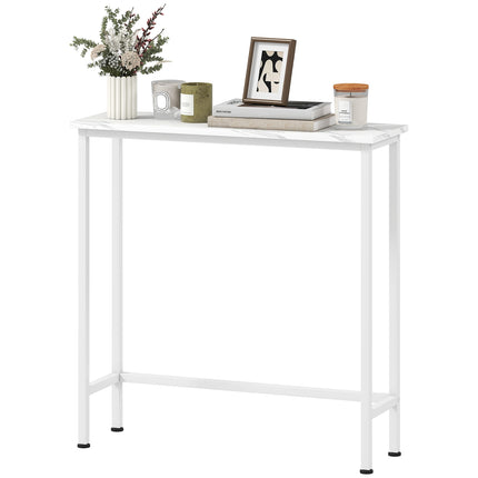 Konsoles galds ar regulējamām kājām, pret apgāšanos, 75x24x76 cm, balts