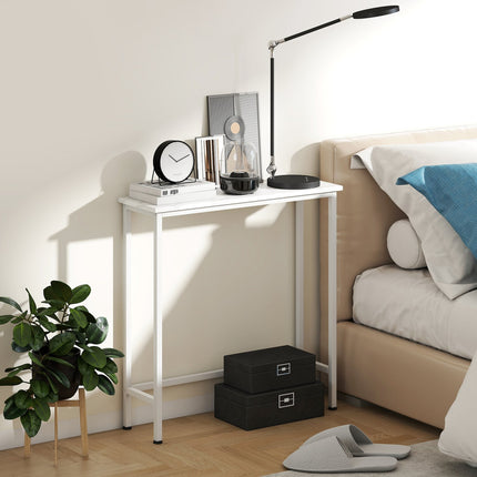 Konsoles galds ar regulējamām kājām, pret apgāšanos, 75x24x76 cm, balts