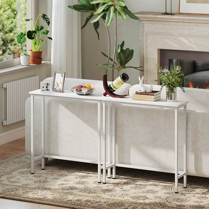 Konsoles galds ar regulējamām kājām, pret apgāšanos, 75x24x76 cm, balts
