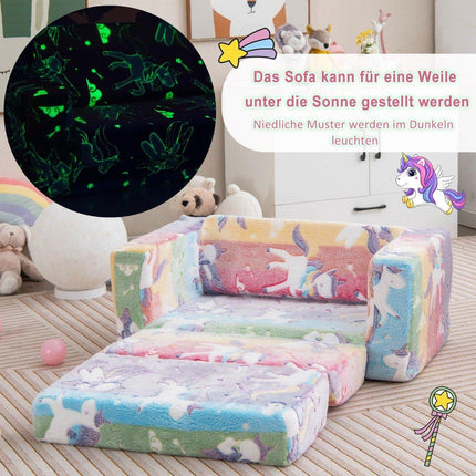 Pārveidojams bērnu dīvāns-krēsls - spīd tumsā, samts