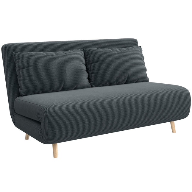 Izvelkams dīvāngulta, regulējama atzveltne, tumši pelēks, 141x90x81 cm
