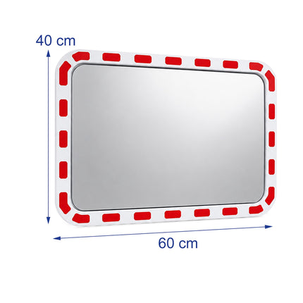 Izliekts satiksmes spogulis 40x60 cm – triecienizturīgs, laikapstākļiem izturīgs