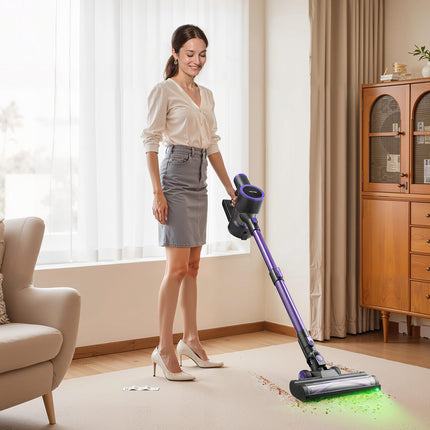 Cordless Stick Vacuum, 25kPa Suction, Anti-Tangle, 35 Min