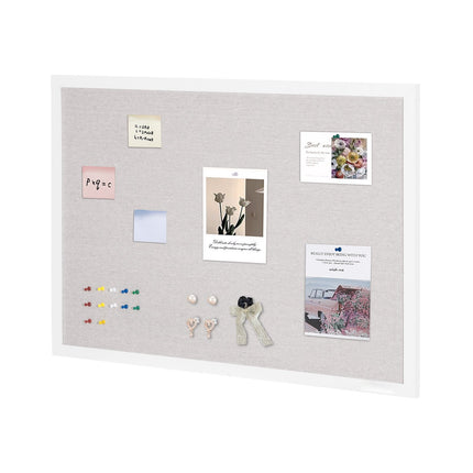 Cork Bulletin Board 36 x 24 in, White Linen Surface