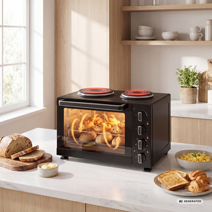Mini virtuves krāsns 35L ar diviem sildriņķiem 1000W un 700W, 3200W, konvekcija