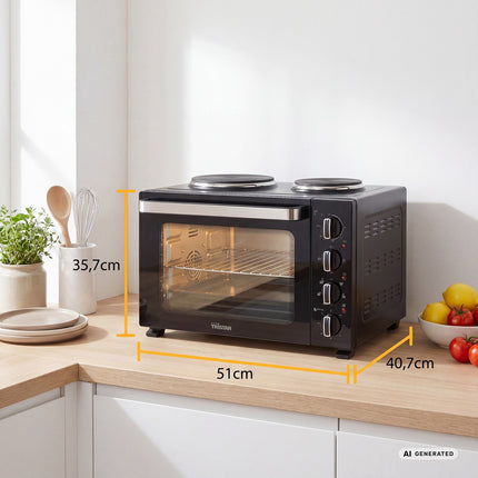 Mini virtuves krāsns 35L ar diviem sildriņķiem 1000W un 700W, 3200W, konvekcija