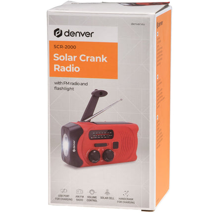 Crank radio with solar charging