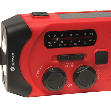 Crank radio with solar charging